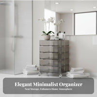 Rotating Tiered Cabinet Space-Saving Design Narrow Rolling Cart Multi-Purpose