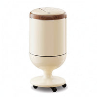Wood-Grain Trash Can with Spring Lid Floor Standing Trash Can with Lid Glossy Wastebasket Easy to Clean for Kitchen