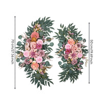 Welcome Sign Floral Garland Luxuriant Floral Swag with Roses Romantic Decorations for Wedding Arch