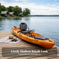 12.5 Ft Fishing Kayak Impact Resistant Rotomolded Fishing Kayak Stable Hull for Anglers, Outdoor Enthusiasts, Rivers, Recreational Boating, Recreation