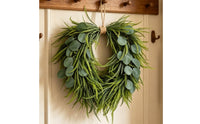 Heart-Shaped Wreath Easy to Hang Fern and Eucalyptus Wreath Full for Entryway