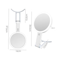 3-Color Light LED Makeup Mirror Adjustable Brightness Double-Sided Lighted Mirror Dimmable Beauty Tool Foldable for Dressing Table, Bedroom, Travel