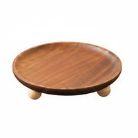 Acacia Wood Vanity Tray Stylish Design Wooden Catchall Tray Raised Edge Entryway Key Holder Plate for Desktop, Coffee Table