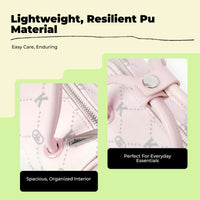 PU leather crossbody, multi-compartment.