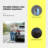 Cordless tire inflator with gauge