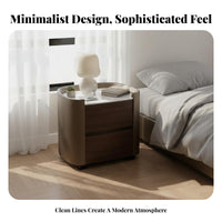Single-Drawer Nightstand with Shelf Elegant Look Bedside Table for Home, partners