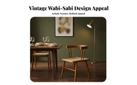 Woven Cord Seat Chair midmid-era Modern Cane rear Chair Boho aesthetic for Renters
