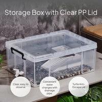 Transparent Turtle Enclosure with Basking Platform, Drainage
