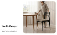 Upholstered Wood Side Chair Nordic design Padded Seat Chair with Curved Backrest Easy Assembly adaptable for Dining Room