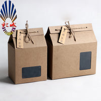 Kraft Paper Window Gift Box with Hemp Rope for Tea & Dried Goods