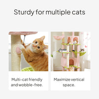 Flower Cat Tree with Scratching Post and Condo