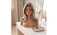 Mannequin Head with Shoulders Makeup Female Mannequin Head Sturdy for Hairdressers, Salons, Stores