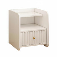 Bedside Drawer Unit Rounded Corners Single-Drawer Bedside Table Elevated Legs