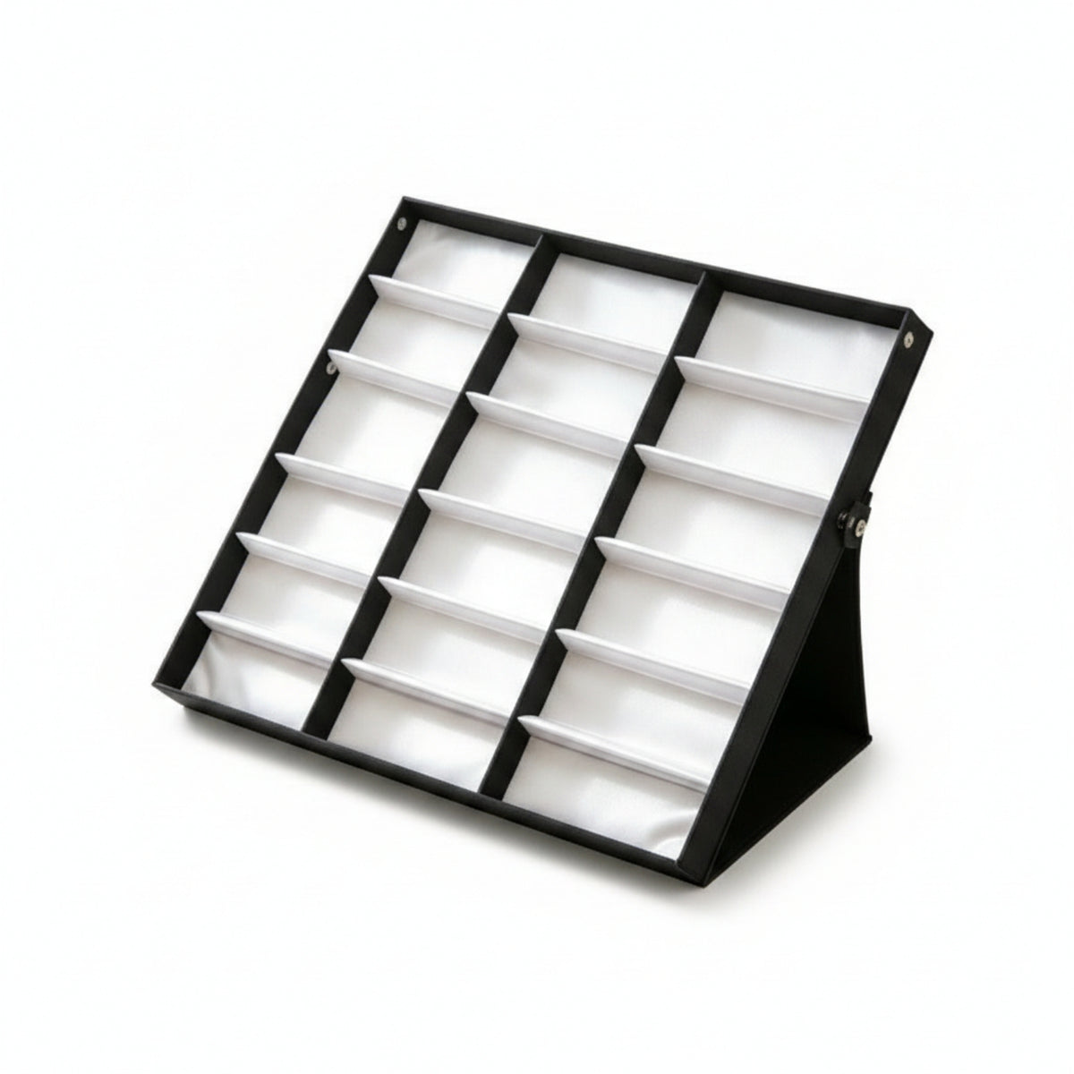 Foldable Eyeglass Display Box Hinged Tabletop Glasses Display Stand Angled
