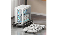 Mobile CPU stand rack with Wheels Raised Edges Rolling System Unit Stand Heavy Duty Adjustable Computer Case Holder for Office