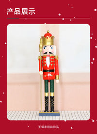 50cm Wooden Nutcracker Christmas Decoration 20-inch Figurine Home Ornament