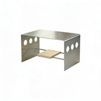 Silver Finish Metal Coffee Table Home Furniture Compact Size for Living Room