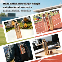 Hand-Hammered Stainless Steel Water Bottle with Copper Electroplating