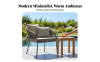 3 Pieces 3-Piece Woven Chat Set Nordic design Outdoor Furniture space-saving Easy Assembly for Apartment Dwellers, Homeowners