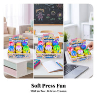 12 Pieces Silicone-Style Dumpling Squishy Toy Display Box Cartoon Face Squishy