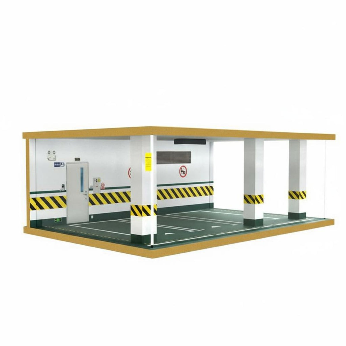 1:24 Scale Parking Garage Dustproof Lighted Parking Garage Display Easy Assembly Lighted Car Model Display Case for Collectors, Collection Room