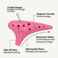 12 Hole Alto Flute, Lightweight Melodious Ocarina for Beginners, Musical Instrument Gift for Kids Ad - Image 7