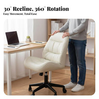Upholstered Caster Chair Modern design Upholstered Rolling Armchair Easy Assembly