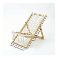 Bamboo Folding Lounge Chair Breathable Lounger Portable for Sunroom