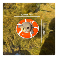 2 Pieces Floating Otter Sculpture with Loop Easy to Clean for Aquarium
