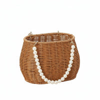 Multi-Purpose Rattan Design Flower Basket Multifunctional Small Woven Tote Artisanal House Decoration Lightweight for Party Decor