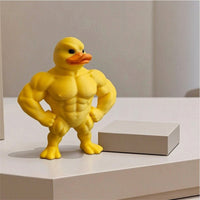 3D Printed Duck Figurine Muscular Duck Decor Figurine Funny Animal Statue Meme for Collectors, Gamers, Office Desk, Shelf, Bedroom
