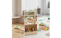 Educational Object Permanence Box with Shape Sorter Natural Wooden Object Permanence Box Sturdy Shape Sorter Sensory for Playroom