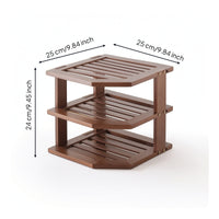Three-Tier Corner Storage Rack Rustic 3 Tier Countertop Organizer Farmhouse Furniture for Cabinets