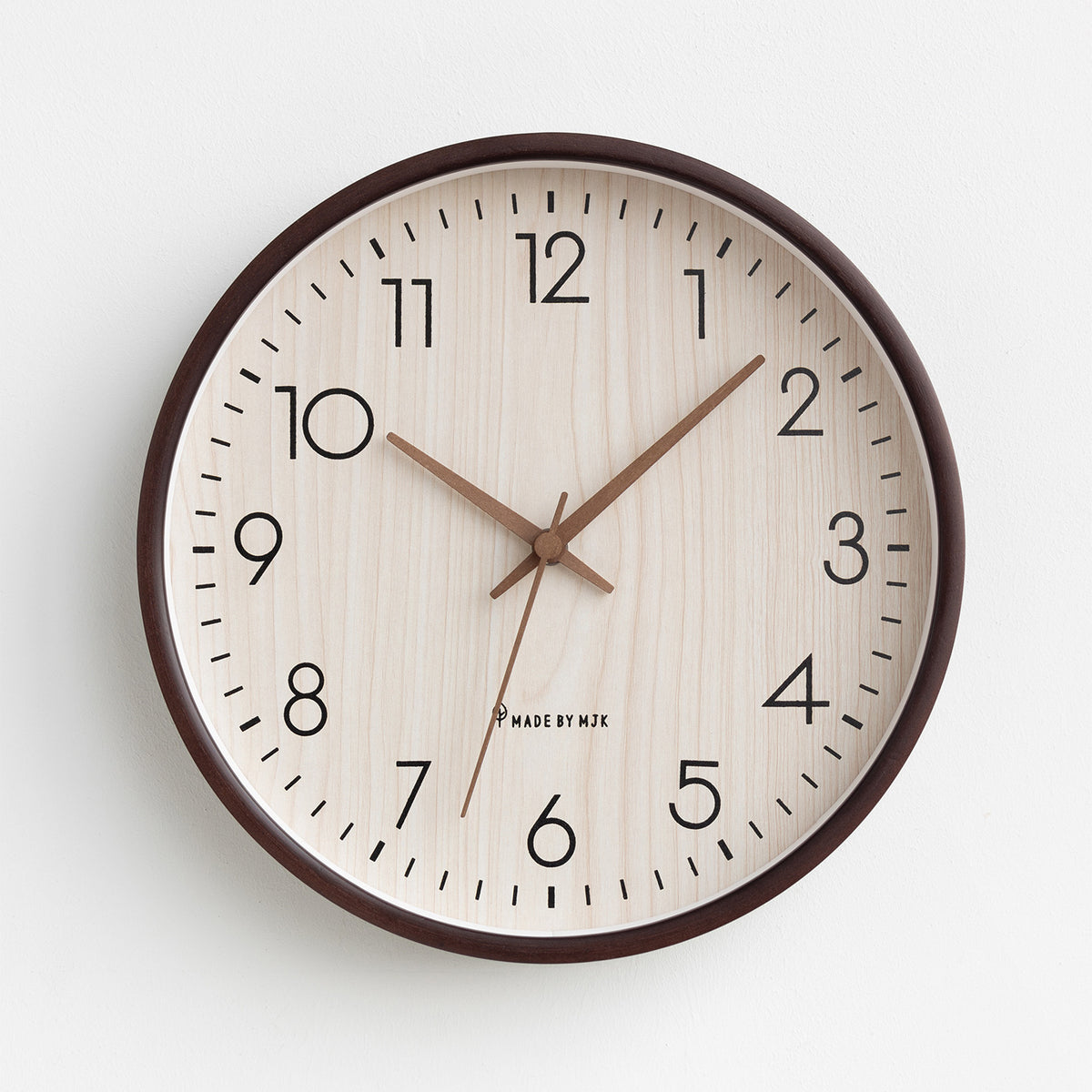 Wooden Wall Clock with Silent Sweep Movement and Numerals