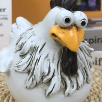 Novelty Chicken Ornament, Hand-Painted Resin Chicken Figurine, Whimsical Garden Chicken Sculpture, Funny Decor for Kitchen Counter, Birthday Gift