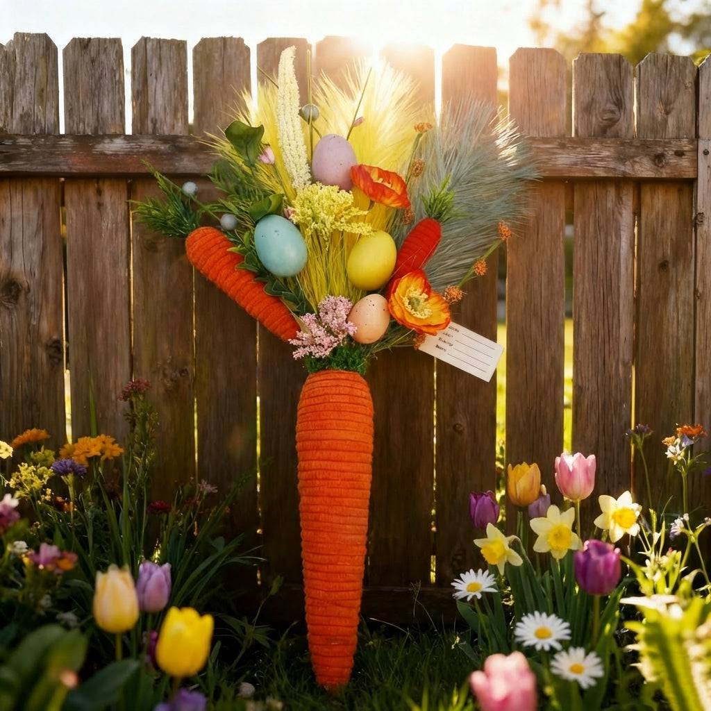Carrot Hanging Decoration Festive Design Artificial Carrot Decoration Bright Colors Easter Hanging Ornament for Families, Living Room, Home, Fireplace