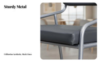 Curved supportrest Metal Chair utilitarian design Armless Side Chair Modern Design