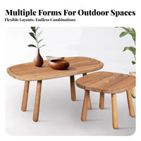 Slatted Top Low Table Natural Imperfection Aesthetic Design outsidedoor Furniture Minimalist & design