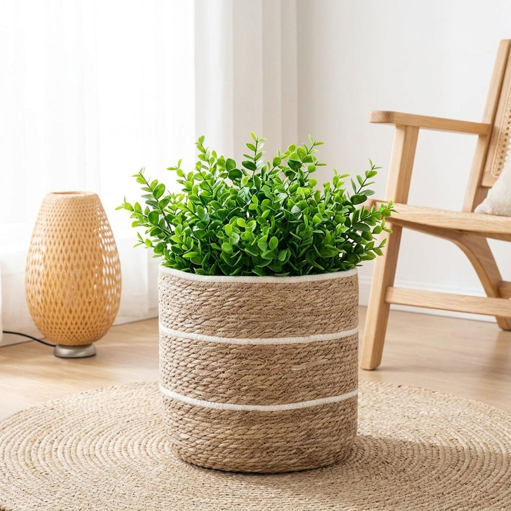 Hand-knit Pot Cover Planter Cover Indoor Stylish For Houseplants Living Room Basket