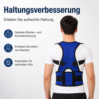 Back Support Belt Posture Corrector Back for Women, Breathable Orthopedic Belt made of Textile, Adjustable Back Strap 41 cm, Blue Back Straightener