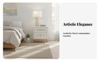 Bedside Table with Drawers Shell-Like Texture 2-Drawer Side Table Luxury design