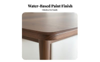Solid Wood Dining Table Mortise and Tenon Joinery Black Walnut Rectangular Table Space-Saving Walnut Dining Set for Families, Living Room, Home Office