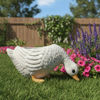 Duck Flower Pot Resin Creature Figurine Planter Handmade Look for Yard, Patio