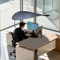 Black Desk Sunshade with Clamp Adjustable Workstation Sunshade with Storage Bag Telescopic Shade Screen Glare Reduction for Work-from-Home Workers, Students, Home Office
