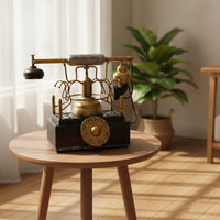 Creative Vintage Telephone Decor Sturdy Decorative Phone with Rotary Dial Sturdy Industrial Telephone Model Stable for Office Desk, Photo Studio