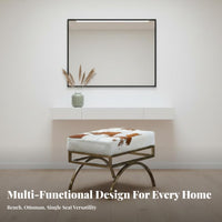 Square Cowhide Pouf Minimalist Design Low Stool Multi-Functional for Living Room