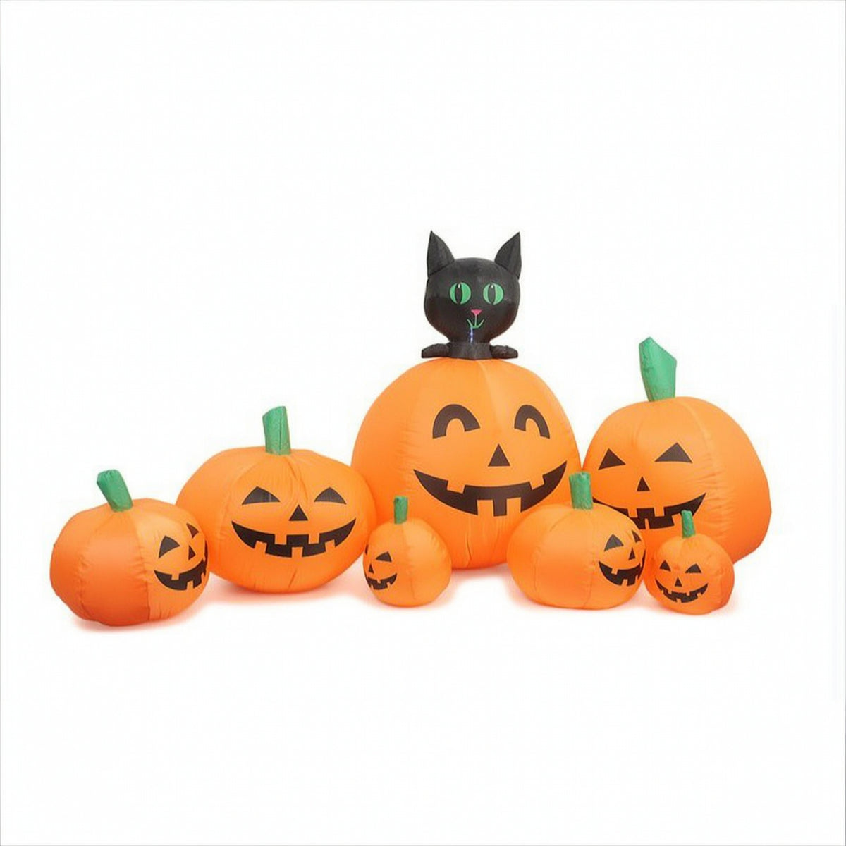 Inflatable Pumpkin with Black Cat Outdoor Inflatable Pumpkin Inflate for Lawn, Garden
