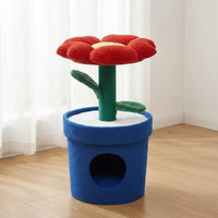 Flower-Pot Cat House Cylindrical Base Flower-Pot Cat House Tree Soft-Covered Cover Animal Furniture