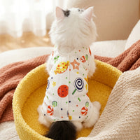 Cat Recovery Suit with Fasteners, Female Cat Spay Suit with Full Legs, Breathable Polyester Fiber Post Surgery Cat Clothes