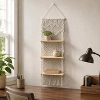 Macrame Wall Hanging Shelf Environmentally Conscious Macrame Wall Shelf Sturdy
